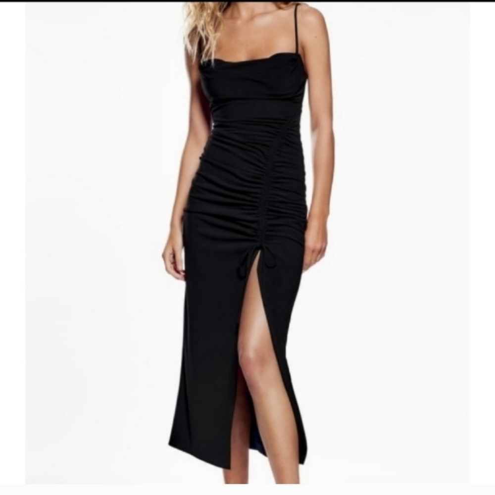 ZARA gathering midi Festive dress